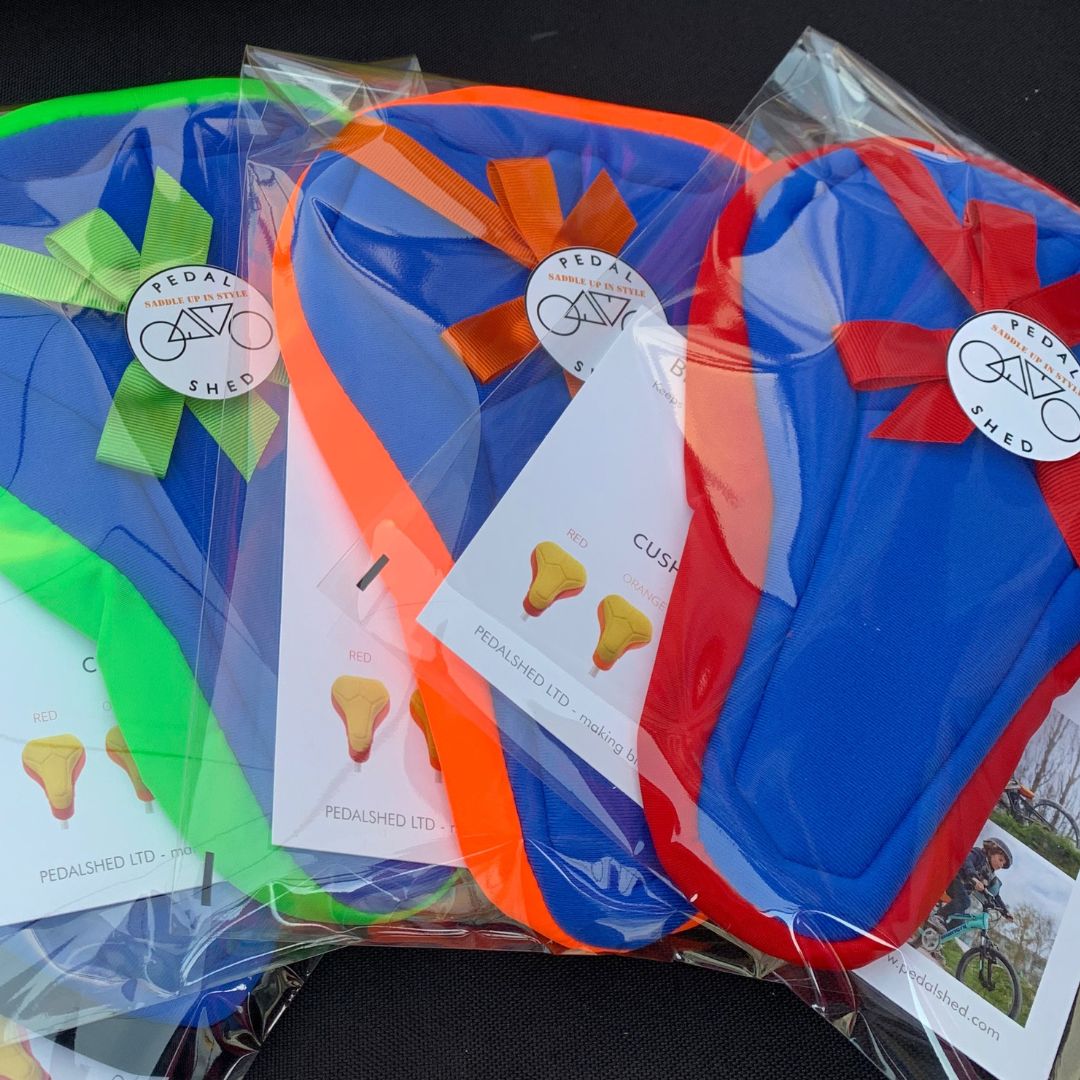 Kids Cushy Cover | Blue & Red Bike Seat Cover