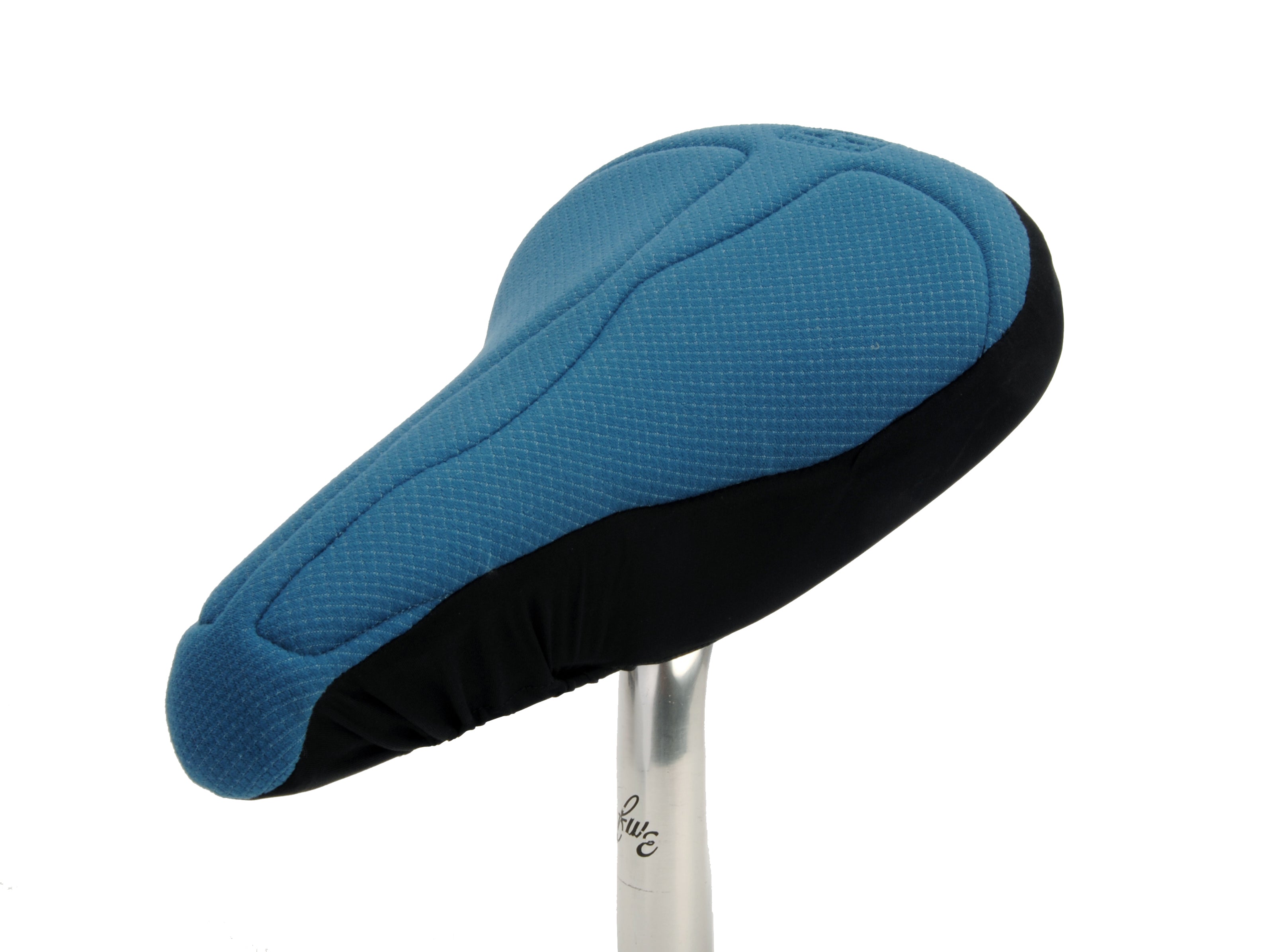 mens blue and black padded bike seat cover for cycling protection