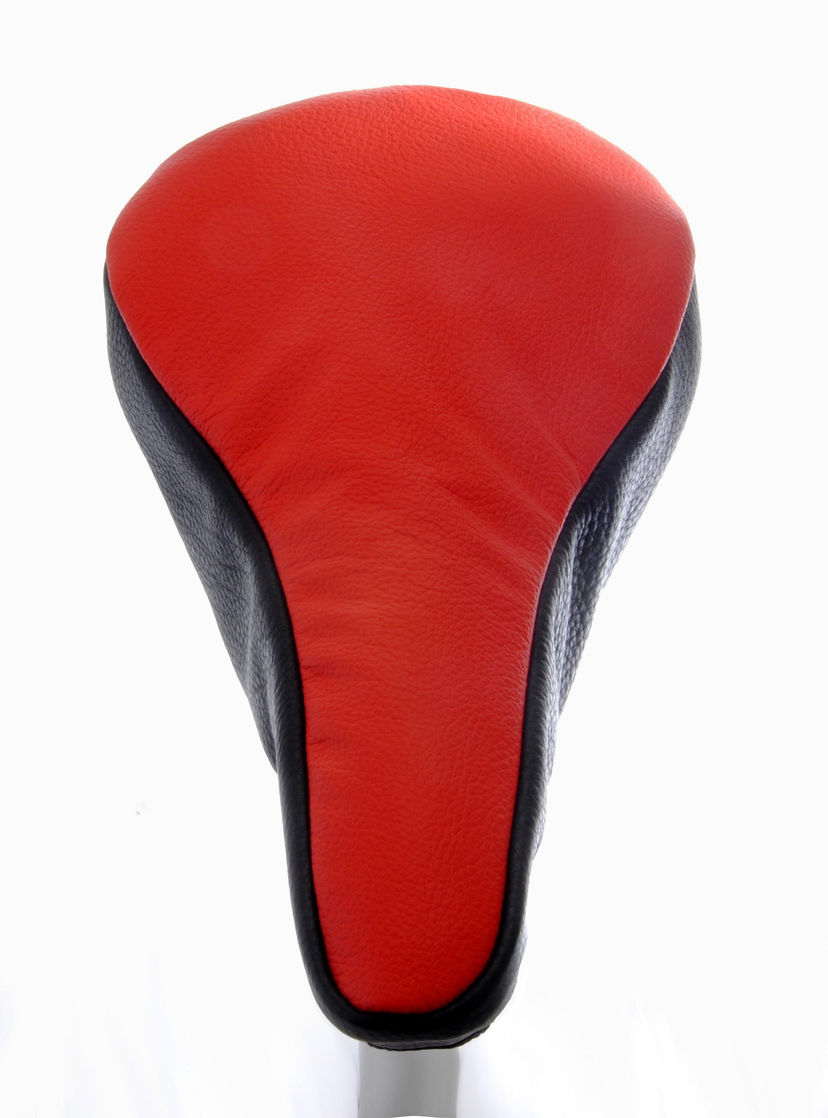 Red & Black Leather Slim Bicycle Saddle Cover - Ferrari