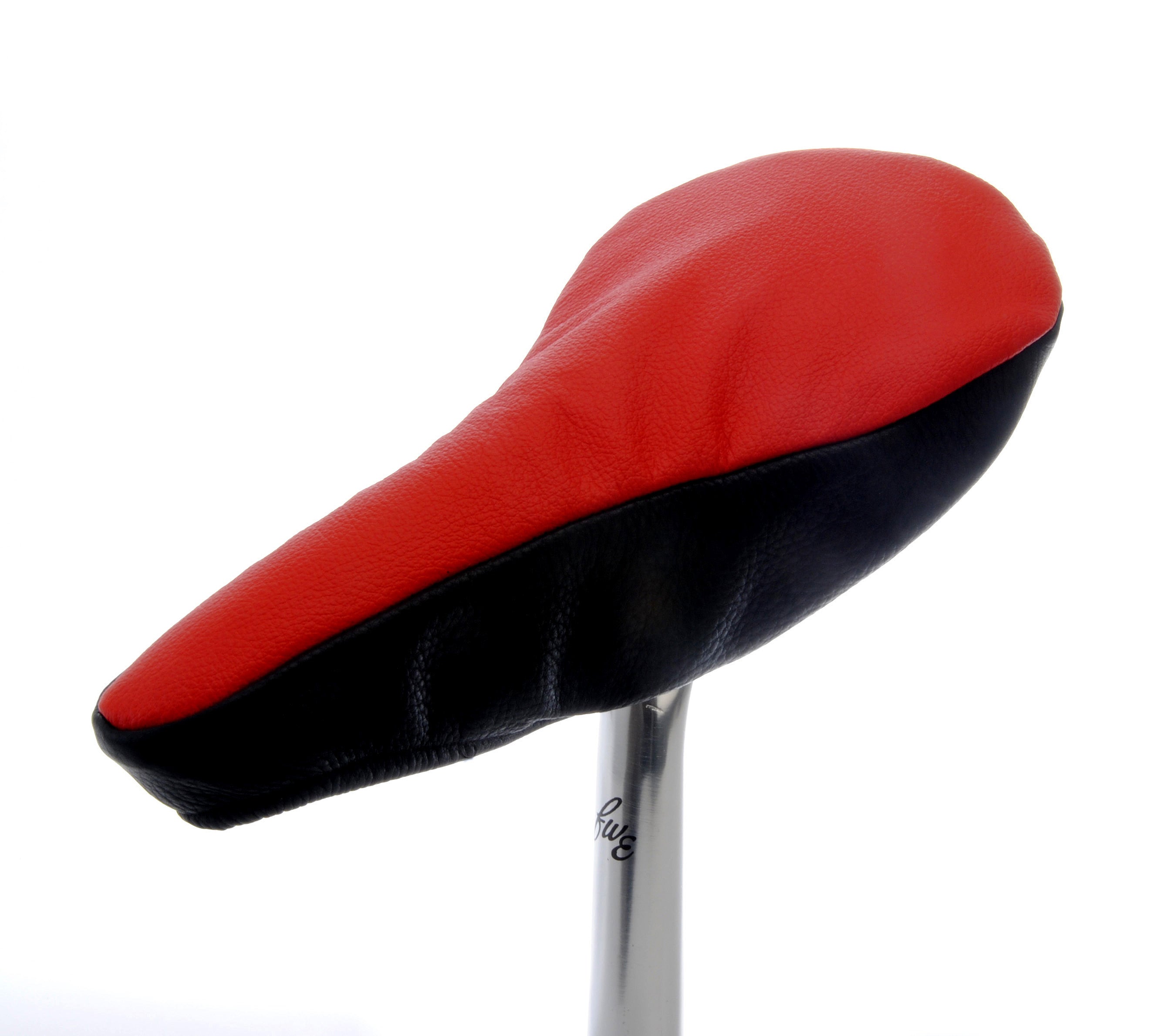 Red & Black Leather Slim Bicycle Saddle Cover - Ferrari