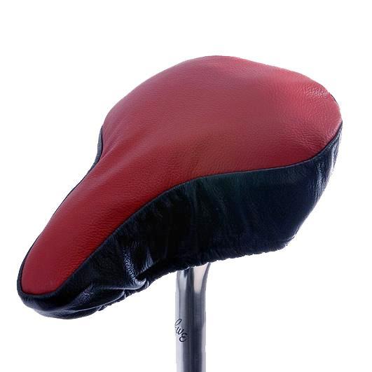 Dark Red & Black Leather Bike Seat Cover - Prodigy