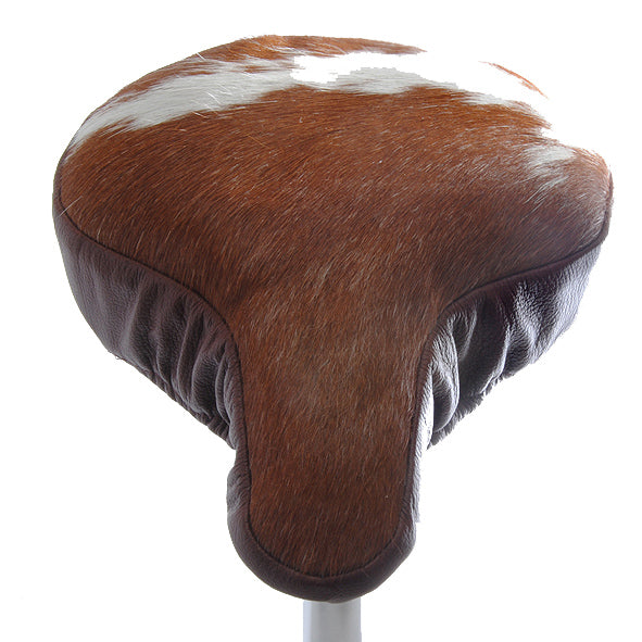 Brown Cow Hide Luxury Bike Saddle Cover - Rambo