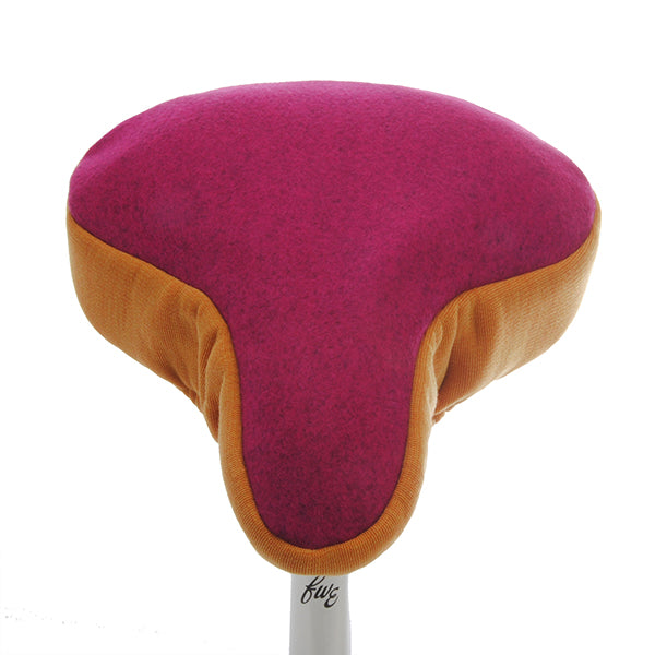 Raspberry Mango Bicycle Saddle Cover - Pink & Orange
