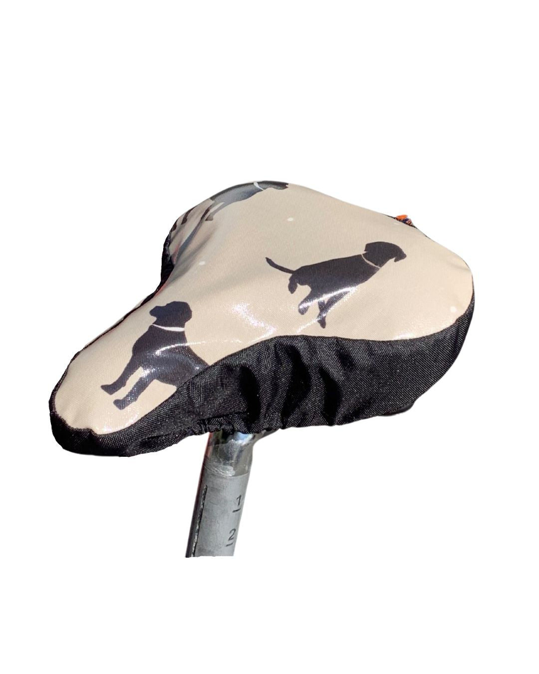 Black Labrador Waterproof Saddle Cover - Beige