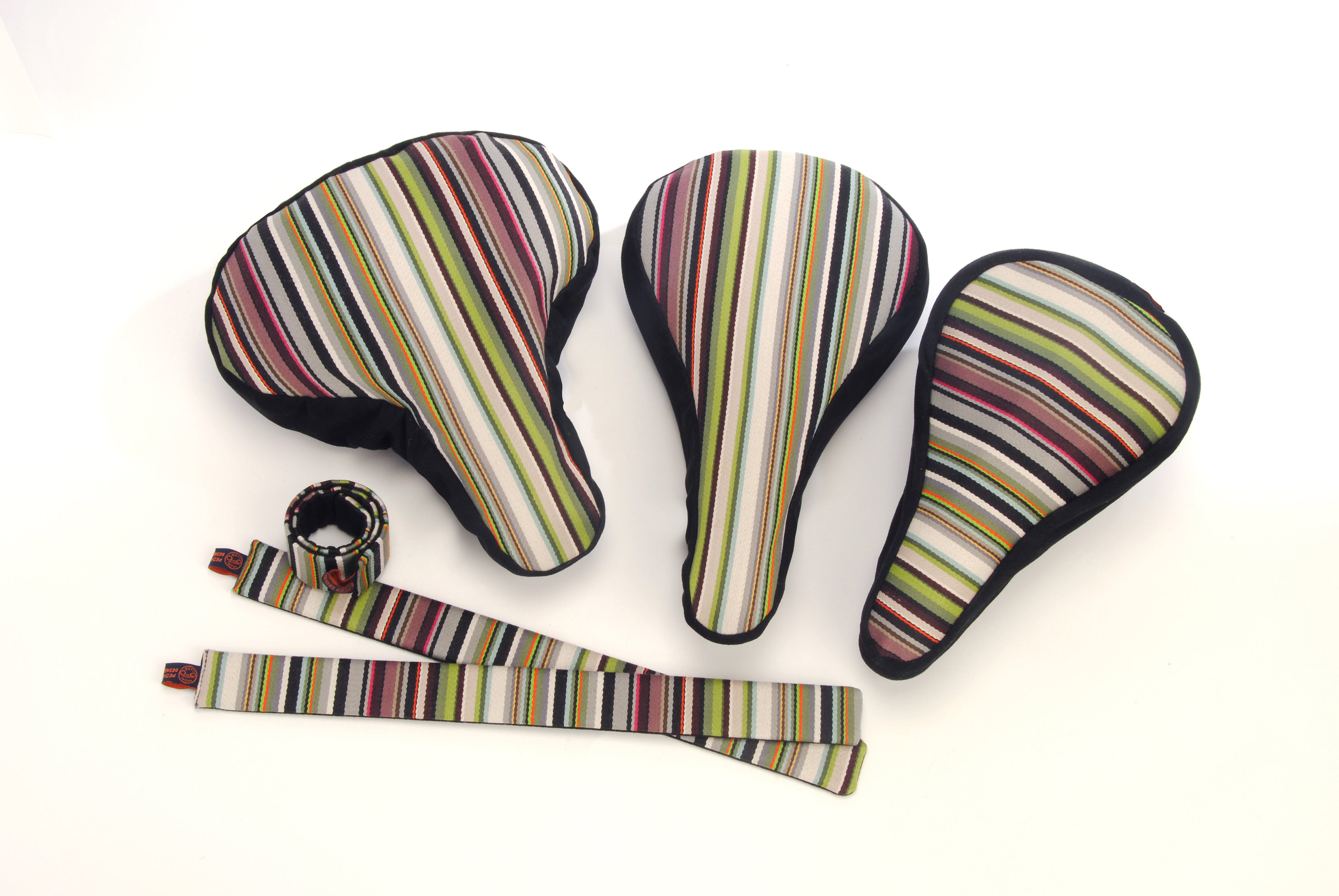 Matching_for_the_whole_family_Paul_Smith_Pure_luxury_comfortable_bike_seat_cover_Pedalshed_Black_multicoloured_Stripes