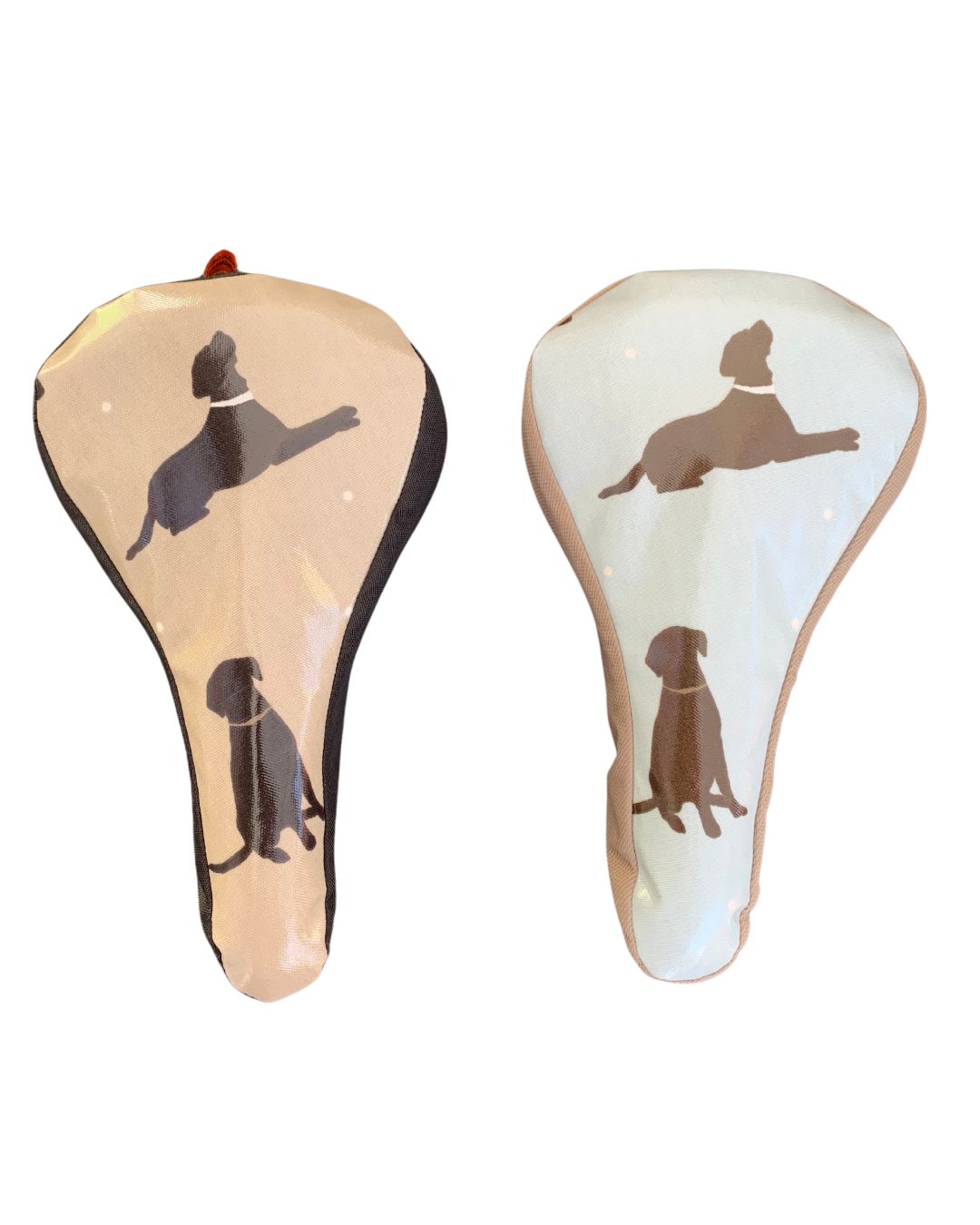 Brown Labrador Waterproof Bike Seat Cover Slim - Pale Blue