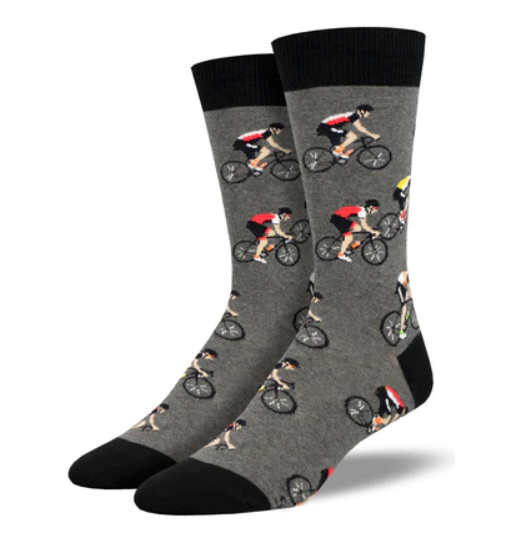 Men's Cycling Crew Socks - Grey