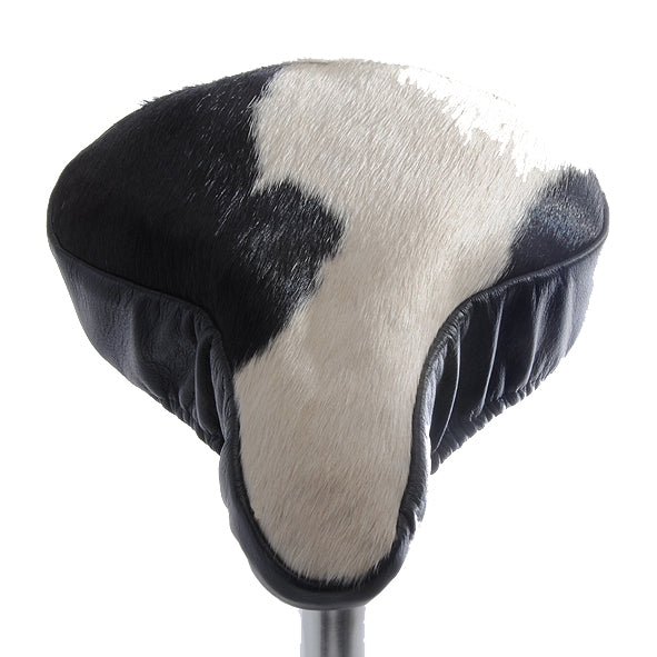 Daisy Luxury Saddle Cover - Black & White Cow Hide