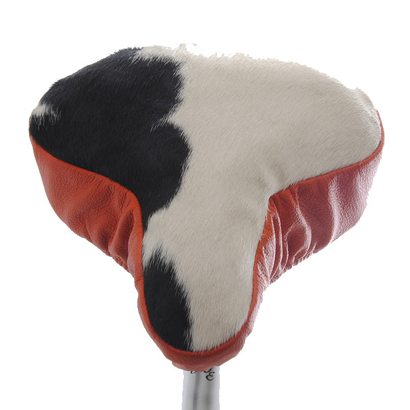 Pucci Luxury Saddle Cover - Orange Leather & Cow Hide